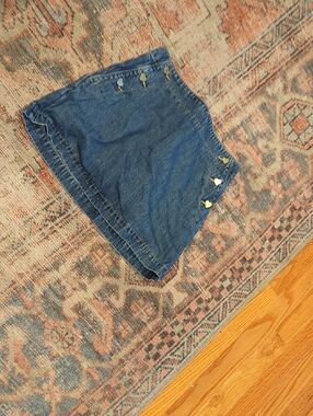 Old Navy Blue Denim Skort with Elastic Waist